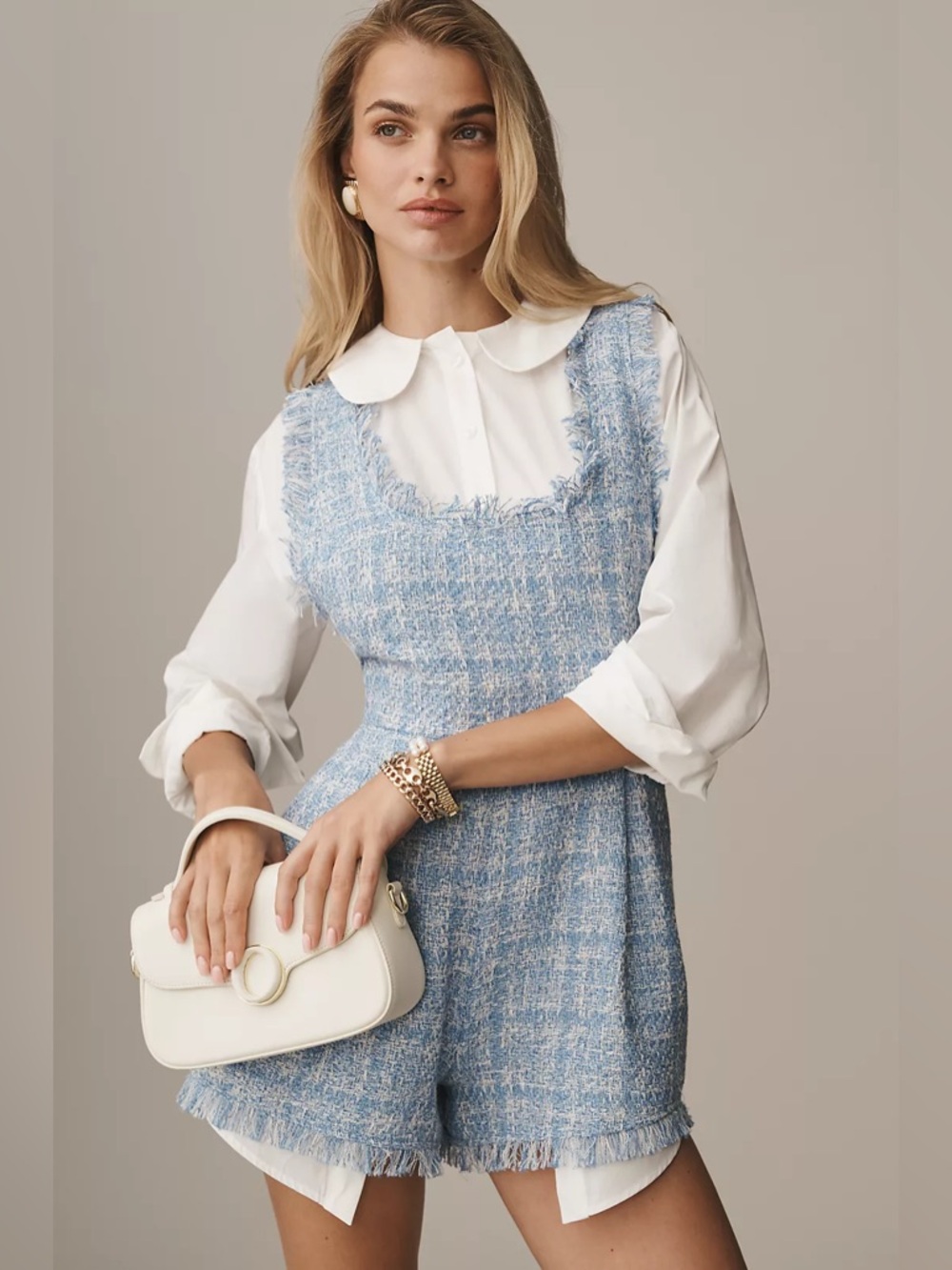 BNWT Maeve Long-Sleeve Blouse Twofer Romper